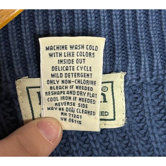 L.L. Bean Men’s Navy Full Zip Cotton Sweater XXL Tall Classic Knit - Picture 4 of 4